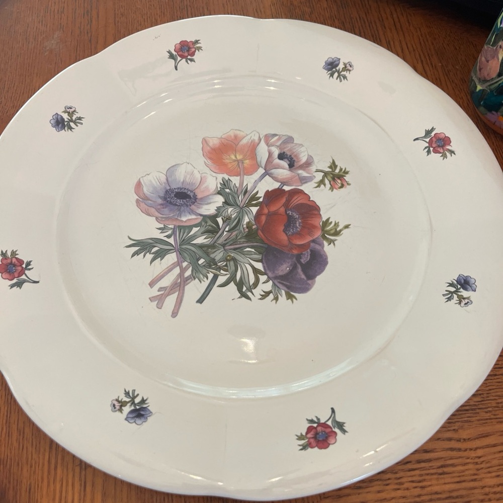 Vintage China Floral Meridian Serving Platter By Gibson